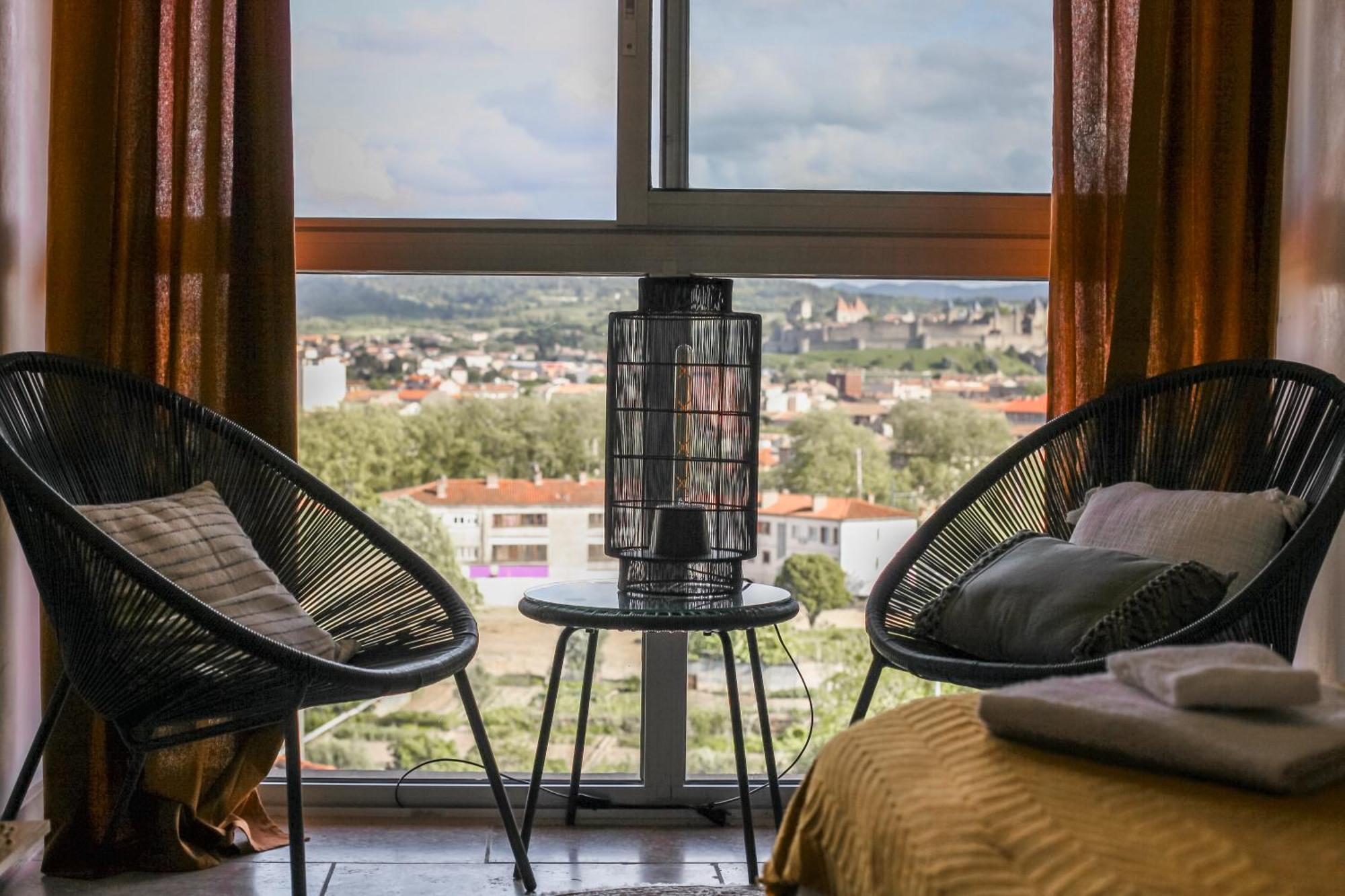 Studio Avec Parking Vue Sur La Cite De Carcassonne Exteriör bild